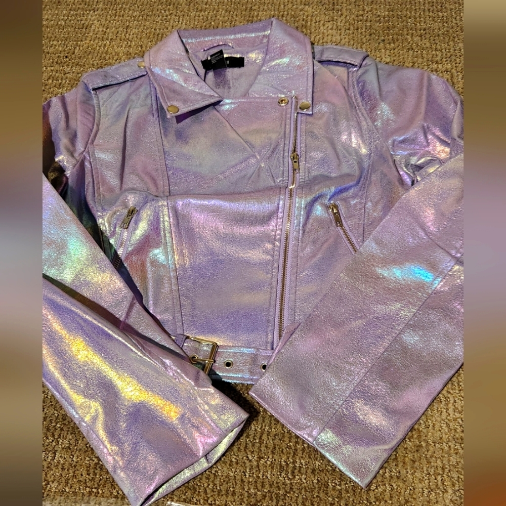 Forever21 All Rainbow Purple Jacket